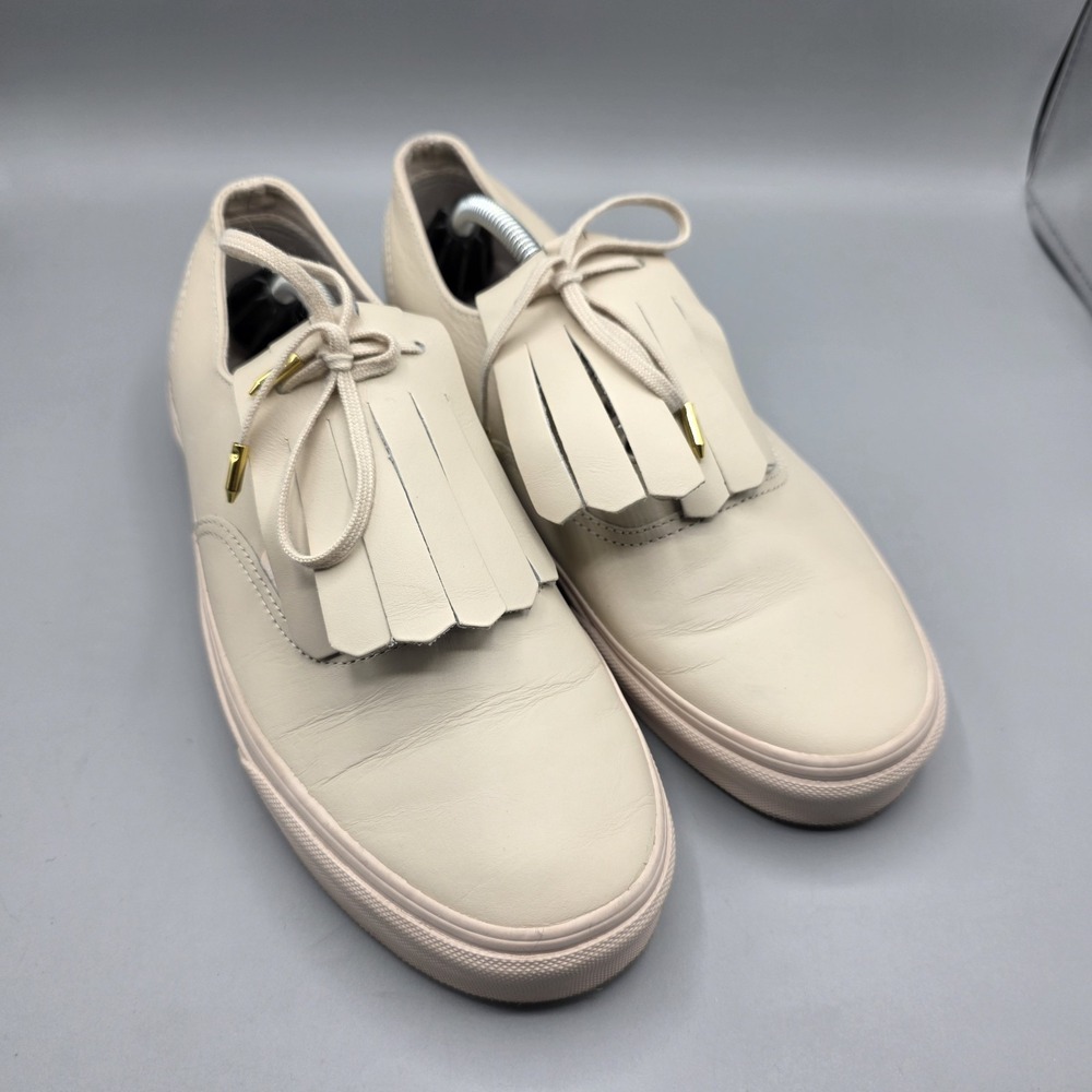Vans Authentic‎ Fringe DX Sneaker Womens 9.5 Blush Pink Leather Low Top Kiltie